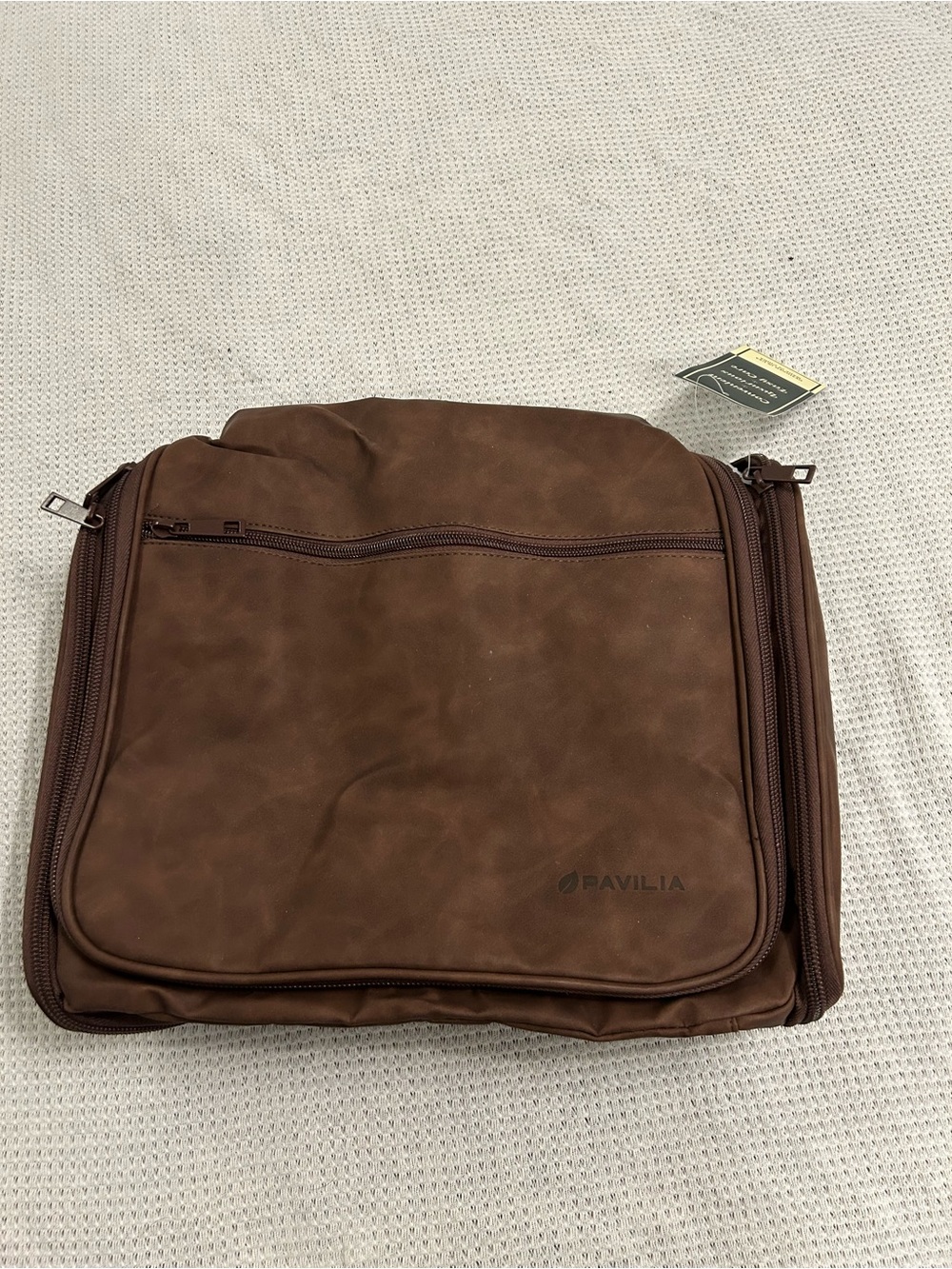Brown Leather Travel Toiletry Bag for Men